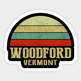 WOODFORD VERMONT Vintage Retro Sunset Sticker